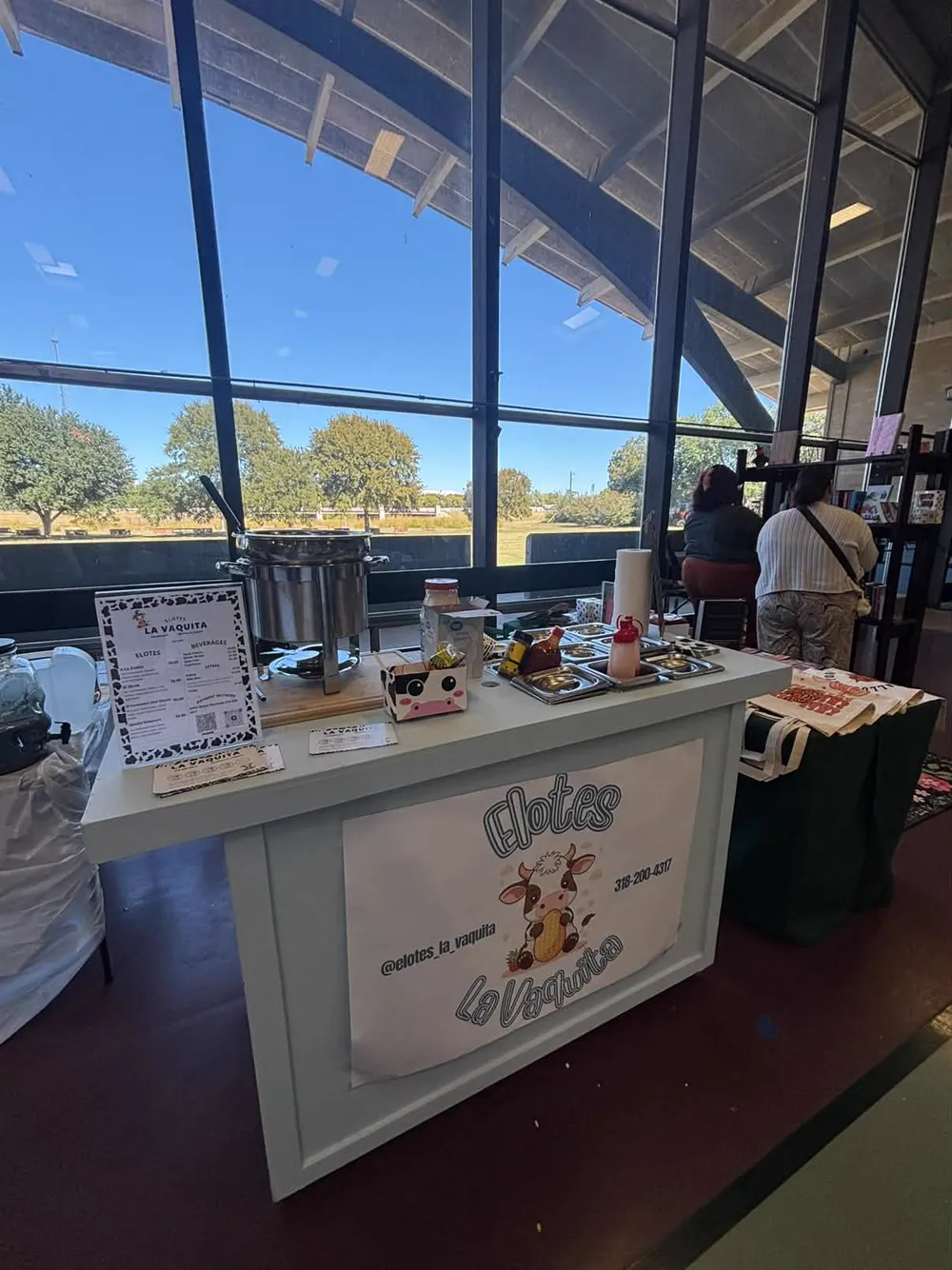 The cart set up indoors